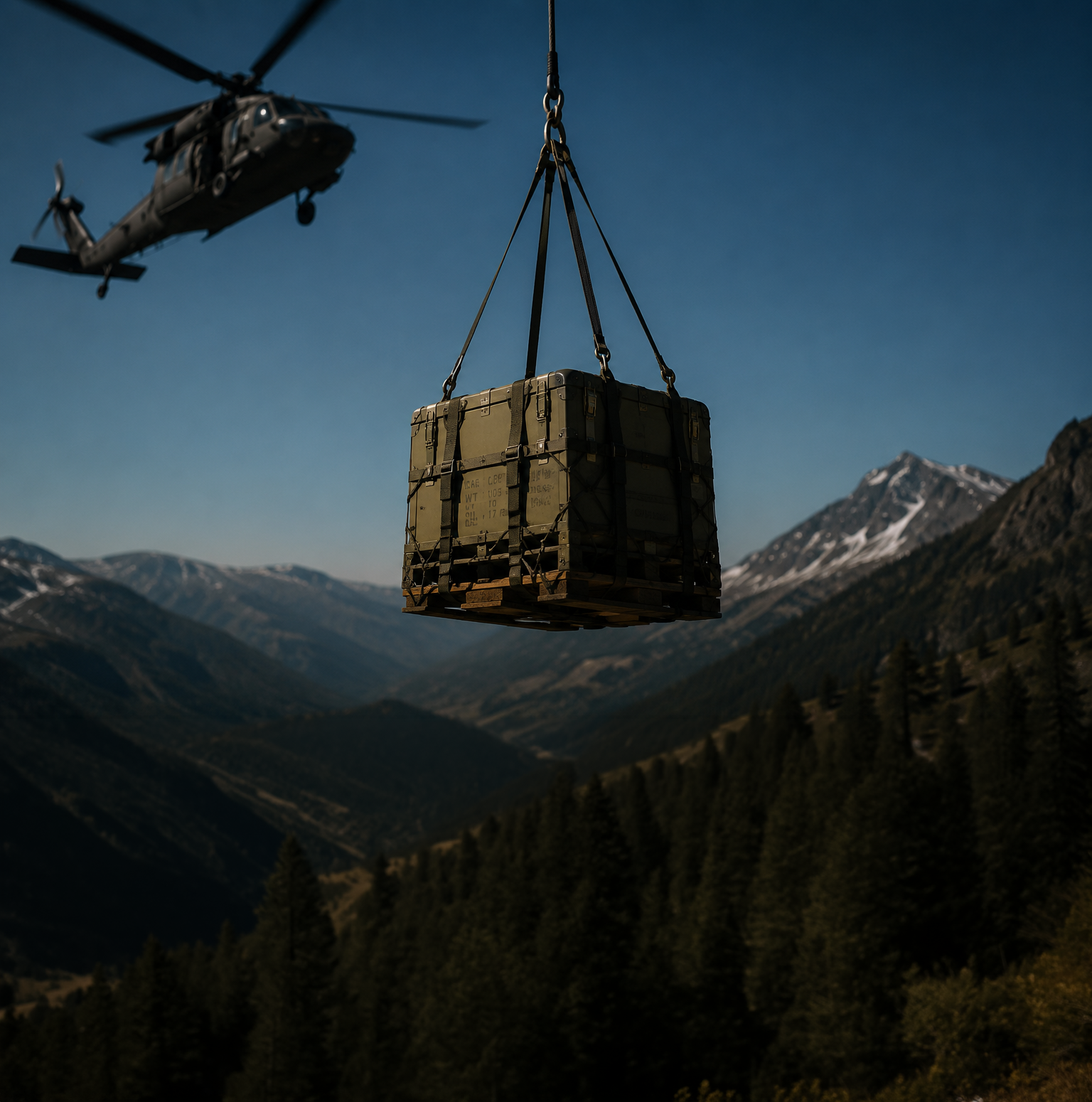 pall leverans med helikopter